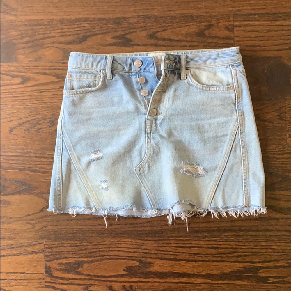 We The Free Distressed Jean Skirt